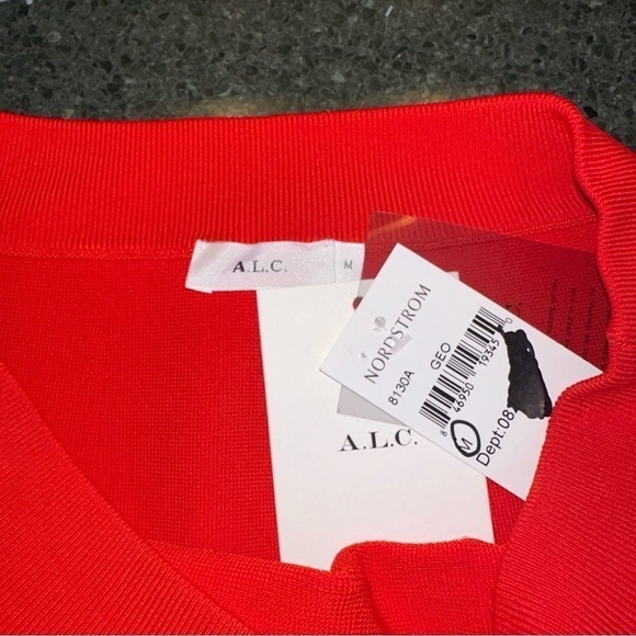 ASO Cheryl Blossom Riverdale A.L.C Bright Coral Orange Knit A-line Skirt Medium - Picture 5 of 7